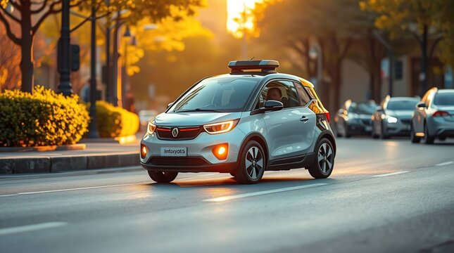 City Electric Car Sunset Drive.