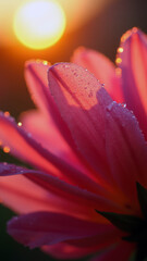 Pristine and Detailed Macro of Gibraltar Campion Petals with Sunrise Dew