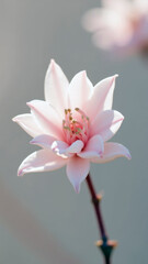 Fototapeta premium Delicate Editorial Macro of a Pastel Pink and White Sea Poison Tree Flower