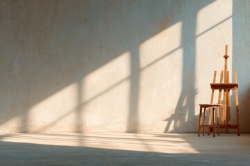 Bright studio space with soft shadows creating serene atmosphere
