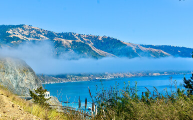 Big Sur California Highway 1 Tunnel Above Bright Blue Ocean