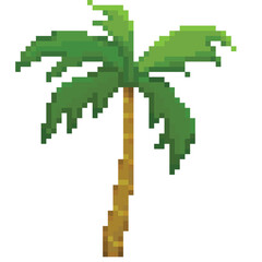 coconut tree pixel art