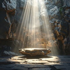 Cave with golden light