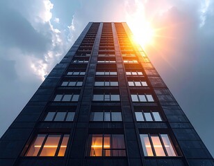 Tall building, sky view, sunlight