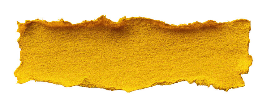Ripped, textured, gold-yellow rectangular patch