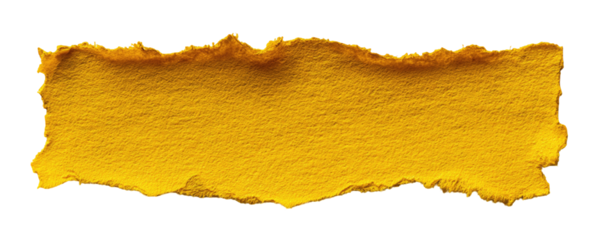 Ripped, textured, gold-yellow rectangular patch