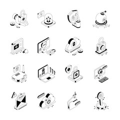 Handy Bundle Isometric Outline Icons