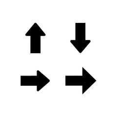Four Black Directional Arrows Pointing Up, Down, Left, and Right