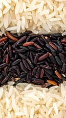 Rice mosaic white outer, dark center, texture detail