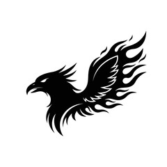 Fiery Eagle Silhouette Design