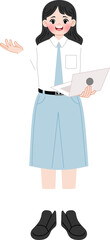 Obraz premium cute high school student cartoon character