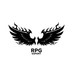 Black Winged Logo for RPG Esport Gaming