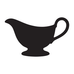Silhouette of a classic gravy boat for culinary presentations
