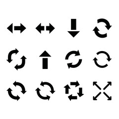 Collection of Black Arrow Symbols on White Background