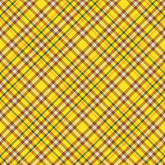 Checkered design for prints. Seamless yellow color check pattern.Repeating patern plaid.  Repeated tartan fabric.Ekose texture. Madras flannel.Vector scottish fabriс.Checker line.Stripe gingham