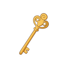 golden key isolated on white background