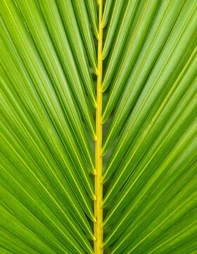 Close-up of a vibrant palm frond