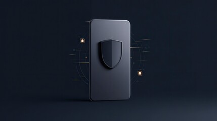 Sleek and Modern Digital Payment Interface Concept with Security Shield in Dark Background