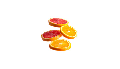 Sliced ​​oranges, lemons and limes, isolated on a white background