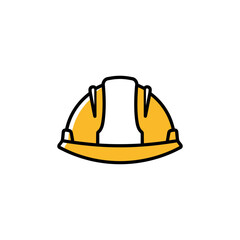Yellow and Black Construction Hard Hat Icon