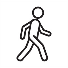 Navigation Walking Person Icon in Flat Design