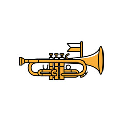 Obraz premium Simple Line Art Illustration of a Trumpet