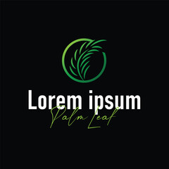 Palm leaf logo design concept line simple minimalist elegant tropical plants, icon symbol template design