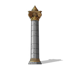 Detailed Vector Illustration of a Classical Column