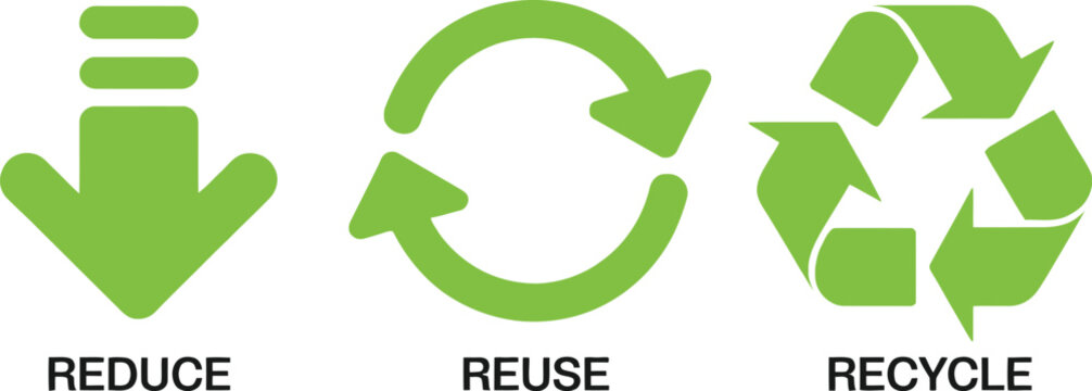 Reduce reuse recycle green arrows eco friendly concept icon