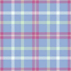 Checkered design for prints. Seamless blue, pink color check pattern.Repeating patern plaid.  Repeated tartan fabric.Ekose texture. Madras flannel.Vector scottish fabriс.Checker line.Stripe gingham