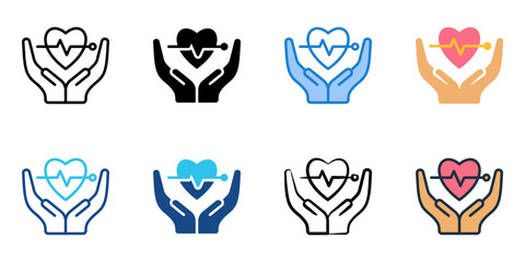 Life expectancy icon set multiple style collection 
