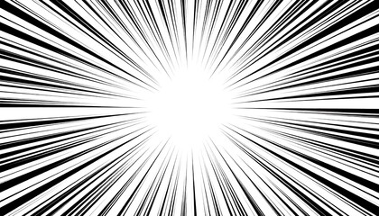 Abstract radial lines converging to a bright white center, creating a sense of speed and energy