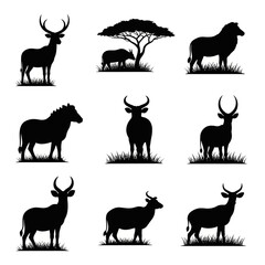 African Wildlife Silhouette Collection
