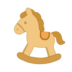 Cartoon image of a wooden horse toy