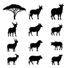 African Wildlife Silhouettes Collection