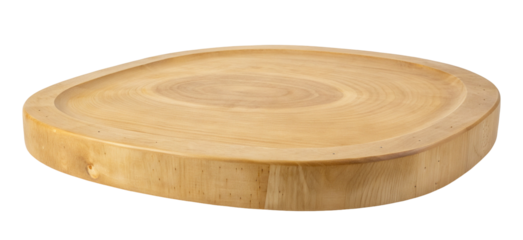 Round wooden serving platter for kitchen and dining table for rustic home decor and food display