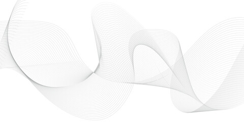 Flowing lines particles wave pattern gradient curve shape isolated on white background.	