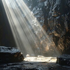 Cave illuminated by sunlight