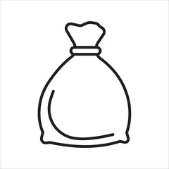 Trash bag outline icon collection or set. Trash bag Thin vector line art, vector illustration on white background
