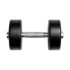 Fototapeta premium Black-coated dumbbell with a chrome-plated bar