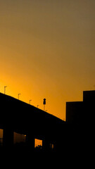 sunset over the city