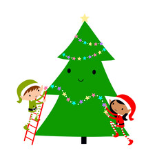 christmas tree with santa claus