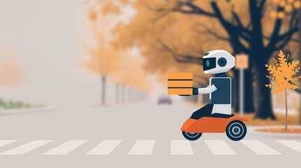 Robot Delivery Autumn Street.