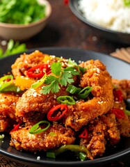 Crispy fried chicken dish