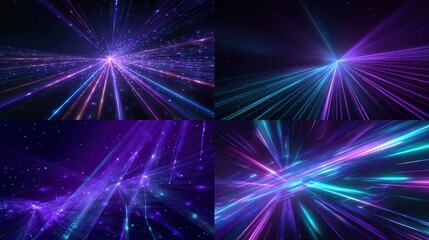 Fototapeta premium Light rays converge from infinity, creating mesmerizing optical patterns