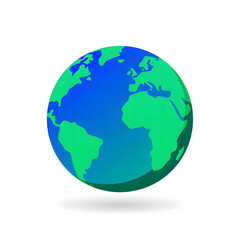 Fototapeta premium Stylized globe of earth with continents and oceans