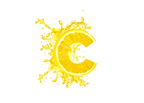 vitamin c concept, lemon splashing, lemon serum oil