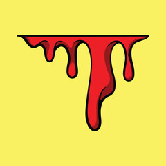 Blood drip Cartoon Vector Illustration