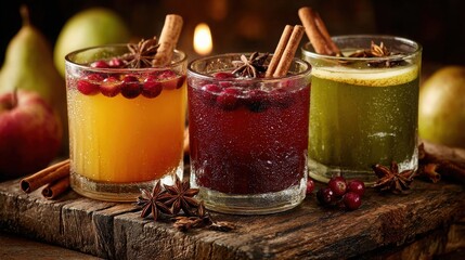 Stylish Rustic Autumn Cocktail Bar Setup Featuring Artfully Crafted Harvest Drinks for Enjoyable Seasonal Celebrations