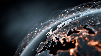 AI-coordinated global fiber-optic networks optimizing bandwidth, minimizing latency, and enabling real-time distributed cloud computation for digital infrastructure.